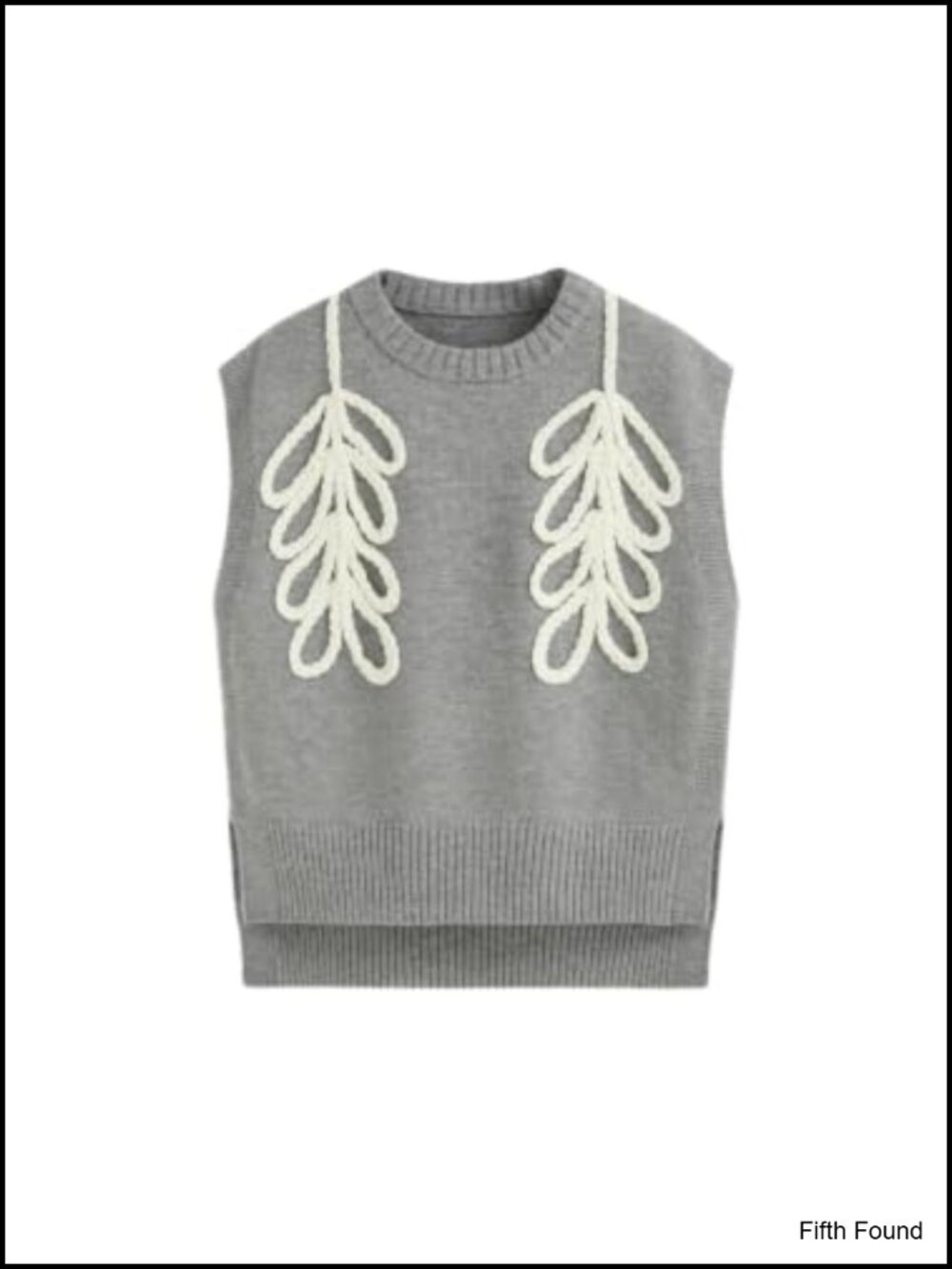 Cider Cable Knit Sweater Vest Sleeveless Round Neck Loose Fit